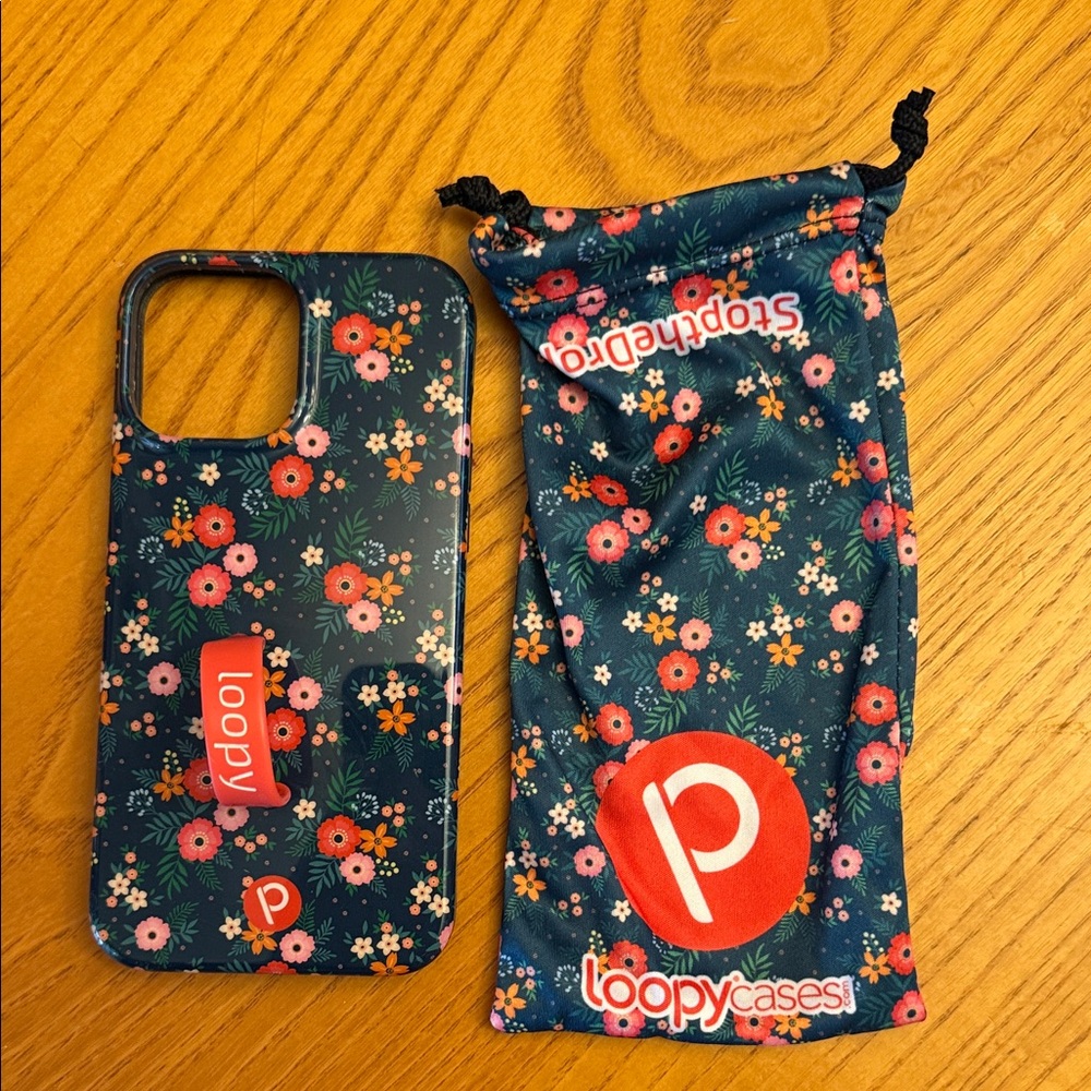 Loopy Case Floral Design Phone Case - Dark Blue